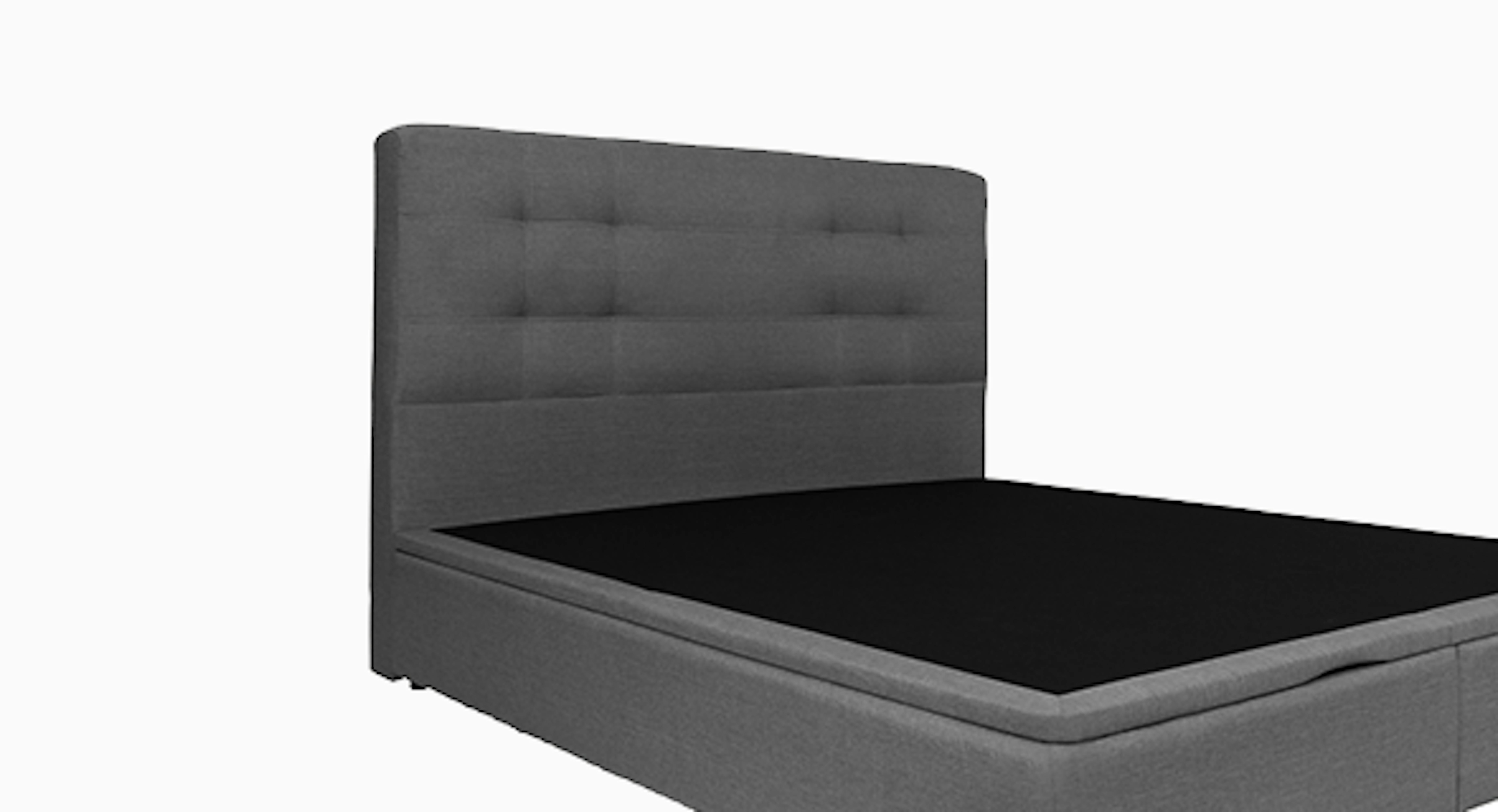 ESSENTIALS Queen Headboard Storage Bed - Grey (Fabric), Beds by HipVan
